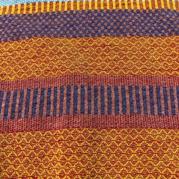 Drew striped boxy oversized dolman short sleeve tunic top womens L orange blue - Picture 9 of 11